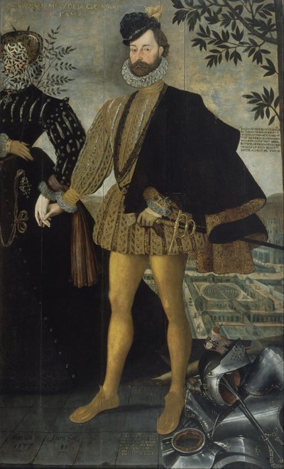 Portrait of George Delves and a Female Companion by Unbekannt Unbekannt